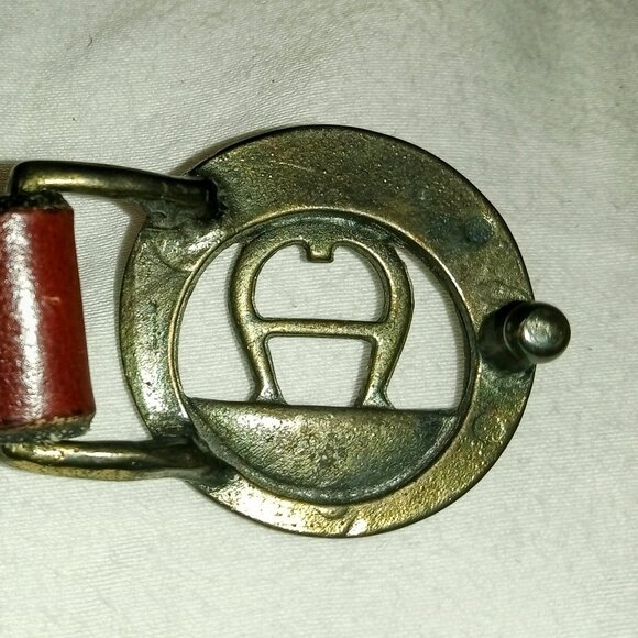 Vintage Etienne Agner Burgandy/brown Sz.Small Belt - Picture 3 of 7